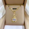 Women's Stainless Steel And Copper Necklace With Geometric Pattern And Electroplating Treatment