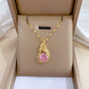 Women's Stainless Steel And Copper Necklace With Geometric Pattern And Electroplating Treatment