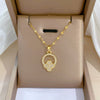 Women's Stainless Steel And Copper Necklace With Geometric Pattern And Electroplating Treatment