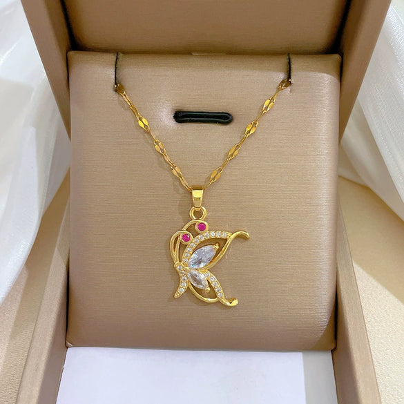 Women's Stainless Steel And Copper Necklace With Geometric Pattern And Electroplating Treatment