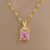 Women's Stainless Steel And Copper Necklace With Geometric Pattern And Electroplating Treatment