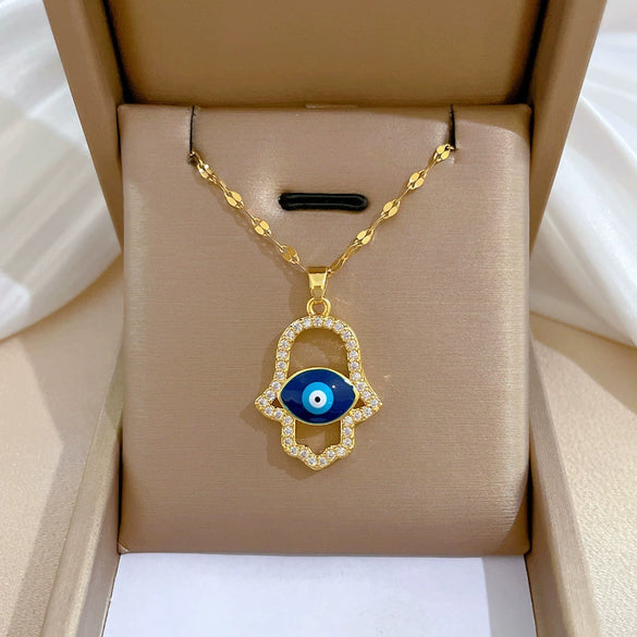 Women's Stainless Steel And Copper Necklace With Geometric Pattern And Electroplating Treatment
