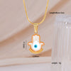 Women's Stainless Steel And Copper Necklace With Palm Pattern And Angel Devil's Eye Design Electroplated O Word Chain Titanium Steel Pendant