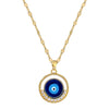 Women's Stainless Steel And Copper Ring Eyes Geometric Electroplated Necklace