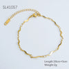 Women's Stainless Steel And 18K Electroplated Wave Pattern Jewelry Bracelet