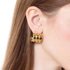 Women's Stainless Steel And 18K Gold Cshaped Geometric Electroplated Earrings