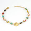 Women's Stainless Steel And 18K Gold Plated Letter Evil Eye Dripping Oil Bracelet