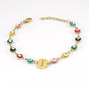 Women's Stainless Steel And 18K Gold Plated Letter Evil Eye Dripping Oil Bracelet