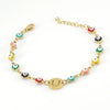 Women's Stainless Steel And 18K Gold Plated Letter Evil Eye Dripping Oil Bracelet