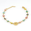 Women's Stainless Steel And 18K Gold Plated Letter Evil Eye Dripping Oil Bracelet