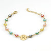 Women's Stainless Steel And 18K Gold Plated Letter Evil Eye Dripping Oil Bracelet
