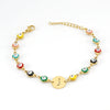 Women's Stainless Steel And 18K Gold Plated Letter Evil Eye Dripping Oil Bracelet