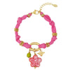 Women's Stainless Steel And Liuli Jewelry With Flower And Geometric Pattern Electroplated Woven Rope Gradient Star Bracelet And Necklace