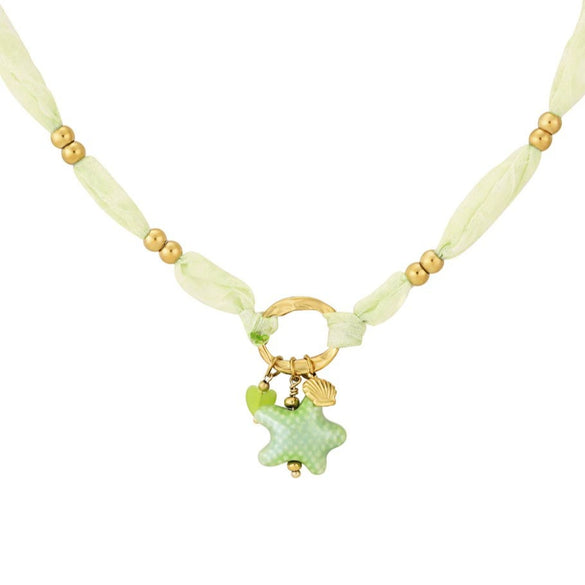 Women's Stainless Steel And Liuli Jewelry With Flower And Geometric Pattern Electroplated Woven Rope Gradient Star Bracelet And Necklace
