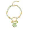 Women's Stainless Steel And Liuli Jewelry With Flower And Geometric Pattern Electroplated Woven Rope Gradient Star Bracelet And Necklace