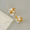 Women's Stainless Steel And Pearl Earrings With Irregular Light Luxury Design