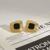 Women's Stainless Steel And Resin Geometric Earrings With Electroplating Light Luxury Style