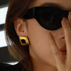 Women's Stainless Steel And Resin Geometric Earrings With Electroplating Light Luxury Style