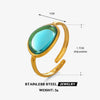 Women's Stainless Steel And Resin Geometric Oval Ring With Electroplating