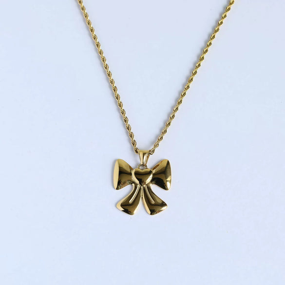 Women's Stainless Steel And Titanium Steel Animal Zodiac Light Luxury Bow Chocker Necklace With Electroplating