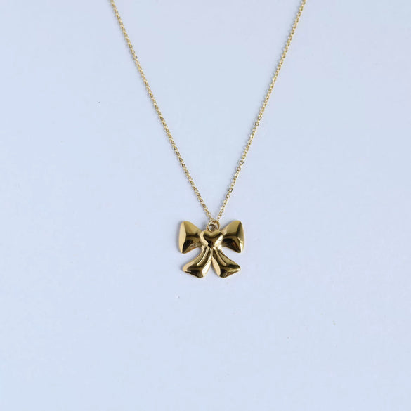 Women's Stainless Steel And Titanium Steel Animal Zodiac Light Luxury Bow Chocker Necklace With Electroplating