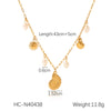 Women's Stainless Steel And Titanium Steel Beach Ocean Wind Pendant Necklace With Starfish Conch Shell Design And Electroplating