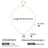 Women's Stainless Steel And Titanium Steel Bow Inlaid Zircon Pendant Necklace With Electroplating