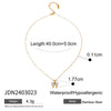 Women's Stainless Steel And Titanium Steel Bow White Zircon Pendant Necklace With Electroplating