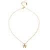Women's Stainless Steel And Titanium Steel Bow White Zircon Pendant Necklace With Electroplating