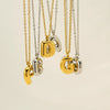 Women's 316L Stainless Steel And 316L Stainless Steel Chubby Bubble Letter Pendant Necklace With Electroplating