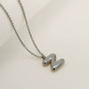 Women's 316L Stainless Steel And 316L Stainless Steel Chubby Bubble Letter Pendant Necklace With Electroplating