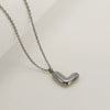 Women's 316L Stainless Steel And 316L Stainless Steel Chubby Bubble Letter Pendant Necklace With Electroplating
