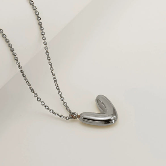 Women's 316L Stainless Steel And 316L Stainless Steel Chubby Bubble Letter Pendant Necklace With Electroplating