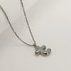 Women's 316L Stainless Steel And 316L Stainless Steel Chubby Bubble Letter Pendant Necklace With Electroplating