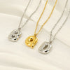 Women's 316L Stainless Steel And 316L Stainless Steel Chubby Bubble Letter Pendant Necklace With Electroplating