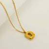 Women's 316L Stainless Steel And 316L Stainless Steel Chubby Bubble Letter Pendant Necklace With Electroplating