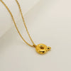 Women's 316L Stainless Steel And 316L Stainless Steel Chubby Bubble Letter Pendant Necklace With Electroplating