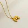 Women's 316L Stainless Steel And 316L Stainless Steel Chubby Bubble Letter Pendant Necklace With Electroplating