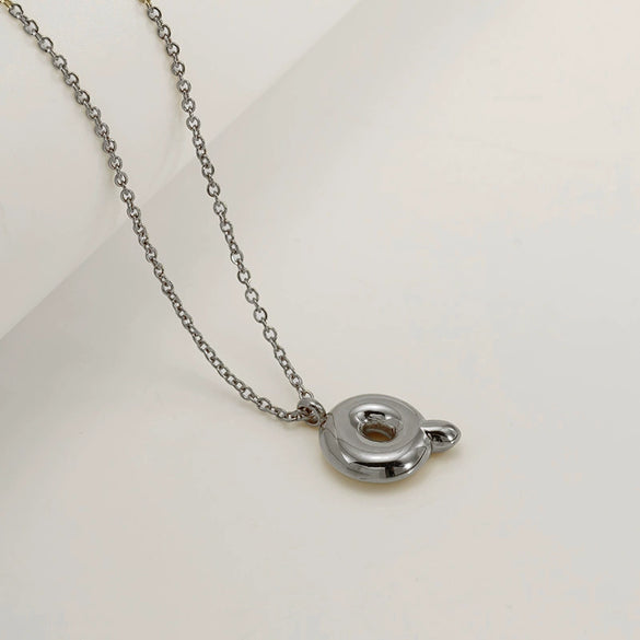Women's 316L Stainless Steel And 316L Stainless Steel Chubby Bubble Letter Pendant Necklace With Electroplating