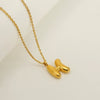 Women's 316L Stainless Steel And 316L Stainless Steel Chubby Bubble Letter Pendant Necklace With Electroplating