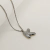 Women's 316L Stainless Steel And 316L Stainless Steel Chubby Bubble Letter Pendant Necklace With Electroplating
