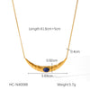 Women's Stainless Steel And Titanium Steel Crescentshaped Pendant Necklace With Hammer Pattern And Electroplating Treatment
