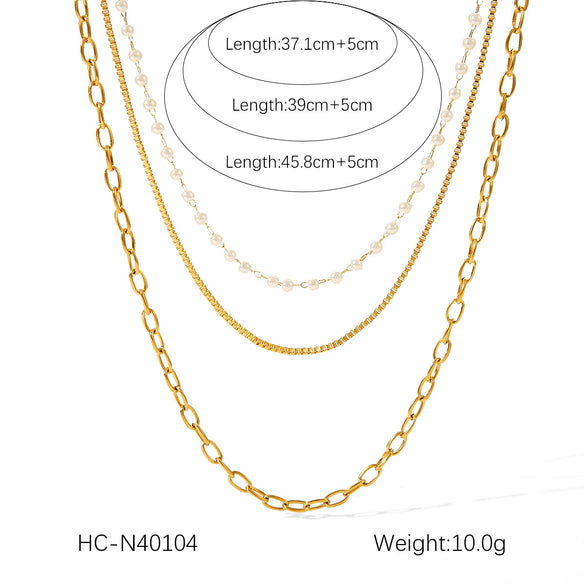 Women's Stainless Steel And Titanium Steel Cross Chain Necklace With Geometric Pattern And Electroplating