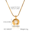 Women's Stainless Steel And Titanium Steel Cshaped Pendant Necklace Inlaid With Pearl Geometric Style Electroplated