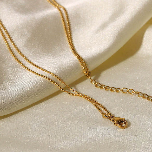 Women's Stainless Steel And Titanium Steel Double T Bar Stick Necklace With Geometric Pattern And Electroplating Design