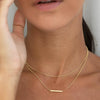 Women's Stainless Steel And Titanium Steel Double T Bar Stick Necklace With Geometric Pattern And Electroplating Design
