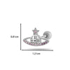 Women's Stainless Steel And Titanium Steel Ear Studs With Color Zircon Flower Planet Moon Design And Geometric Pattern Electroplated