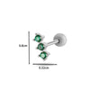 Women's Stainless Steel And Titanium Steel Ear Studs With Color Zircon Flower Planet Moon Design And Geometric Pattern Electroplated
