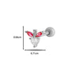 Women's Stainless Steel And Titanium Steel Ear Studs With Color Zircon Flower Planet Moon Design And Geometric Pattern Electroplated