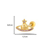 Women's Stainless Steel And Titanium Steel Ear Studs With Color Zircon Flower Planet Moon Design And Geometric Pattern Electroplated